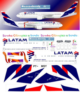 1/200 Scale Decal Latam 767-300