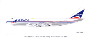 1/100 Scale Decal Delta Airlines 747-100