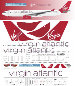 1/144 Scale Decal Virgin Atlantic A-330