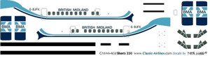 1/144 Scale Decal British Midland Shorts 330