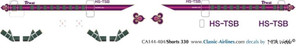 1/144 Scale Decal Thai Airways Shorts 330