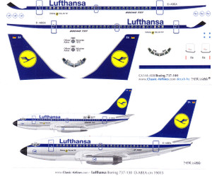 1/144 Scale Decal Lufthansa 737-100