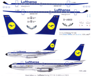 1/144 Scale Decal Lufthansa 737-100