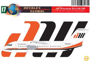 1/144 Scale Decal Air Wisconsin BAe 146-200