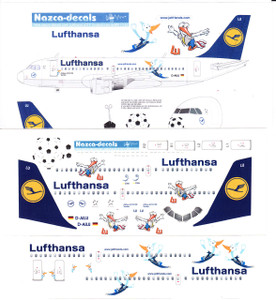 1/144 Scale Decal Lufthansa A-319 with Football Nose