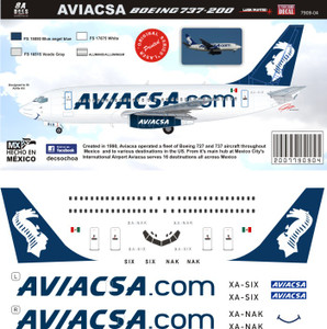 1/144 Scale Decal Aviacsa.com 737-200 