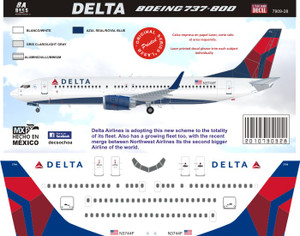 1/144 Scale Decal Delta 737-800
