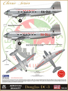 1/144 Scale Decal Braniff DC-3