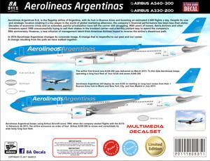 1/144 Scale Decal Aerolineas Argentinas A340/330
