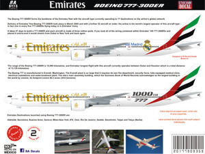 1/144 Scale Decal Emirates 777-300ER