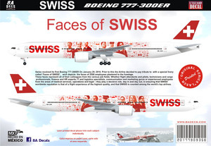 1/144 Scale Decal Swissair 777-300ER Faces of Swiss