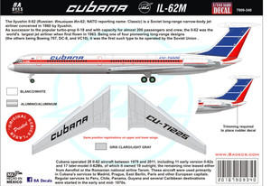1/144 Scale Decal Cubana IL-62