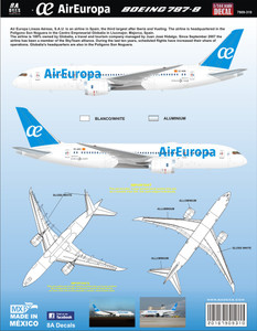 1/144 Scale Decal Air Europa 787-8