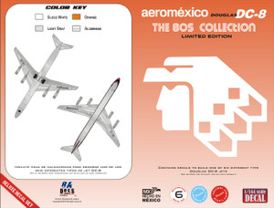 1/144 Scale Decal Aeromexico DC-8 80s Collection