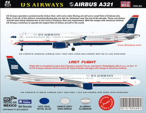 1/144 Scale Decal US Airways A-321
