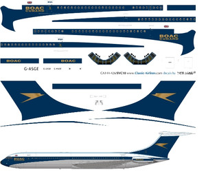 1/144 Scale Decal BOAC Super VC-10 G-ASGE