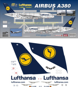 1/144 Scale Decal Lufthansa A-380