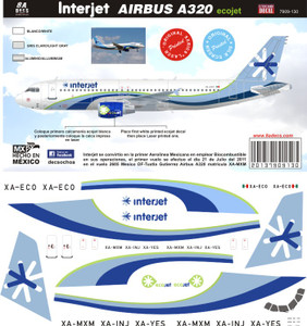 1/144 Scale Decal Interjet A-320 Ecojet