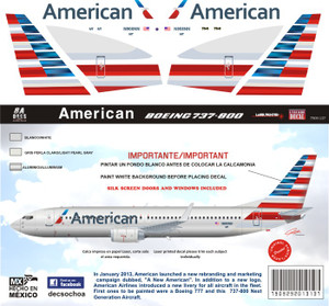 1/144 Scale Decal American 737-800