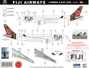 1/144 Scale Decal Fiji A330-200