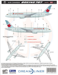 1/144 Scale Decal Air Canada 787-8