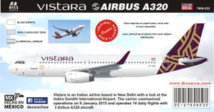 1/144 Scale Decal Vistara A-320