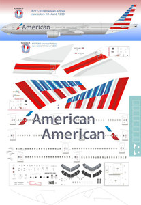 1/144 Scale Decal American 777-300