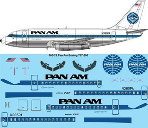 1/100 Scale Decal Pan Am 737-200
