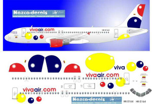 1/144 Scale Decal Vivaair.com A-320