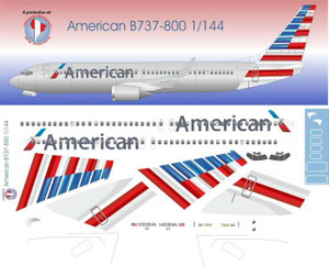 1/144 Scale Decal American 737-800