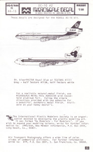 1/144 Scale Decal ONA / Thai Airways DC-10