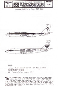 1/100 Scale Decal American Freighter / Flying Tiger Line 707-320C