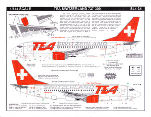 1/144 Scale Decal TEA of Switzerland 737-300
