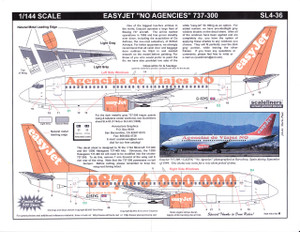 1/144 Scale Decal easyJet 737-300 No Agencies