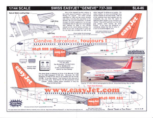 1/144 Scale Decal easyJet.com 737-300 Geneve