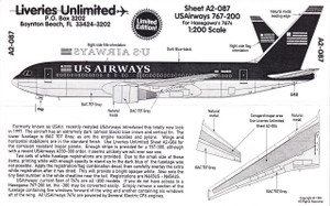 1/200 Scale Decal US Airways 767-200