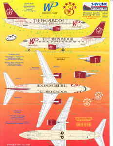 1/200 Scale Decal Western Pacific 737-300 The Broadmoor