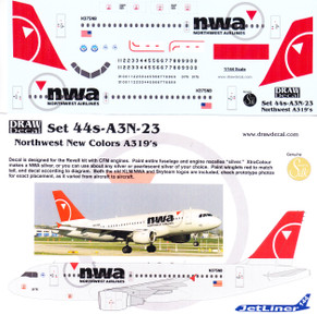 1/144 Scale Decal Northwest A-319