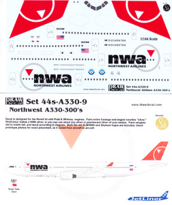 1/144 Scale Decal Northwest A330-300