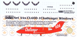 1/144 Scale Decal CL-600 Cockpit / Windows / Doors