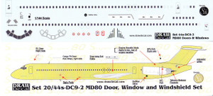1/144 Scale Decal MD-80 Cockpit / Windows / Doors & Details
