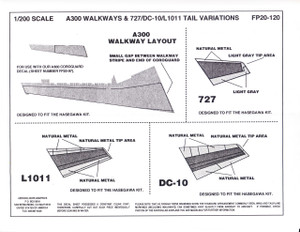 1/200 Scale Decal A-300 Walkways & 727 / DC-10 / L-1011 Tail Variations