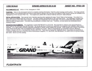 1/200 Scale Decal Grand Airways DC9-30