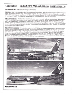 1/200 Scale Decal Air New Zealand 737-200