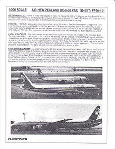 1/200 Scale Decal Air New Zealand DC8-50