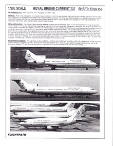 1/200 Scale Decal Royal Brunei 727-200