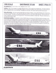 1/200 Scale Decal EAS France 727-200