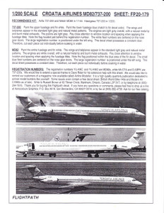 1/200 Scale Decal Croatia Airlines MD-82 & 737-200