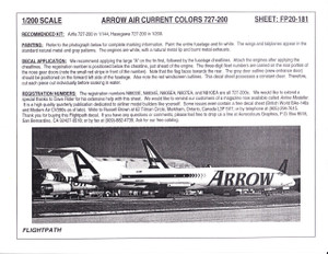 1/200 Scale Decal Arrow Air 727-200