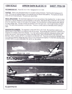 1/200 Scale Decal Arrow Air DC10-30 DARK BLUE